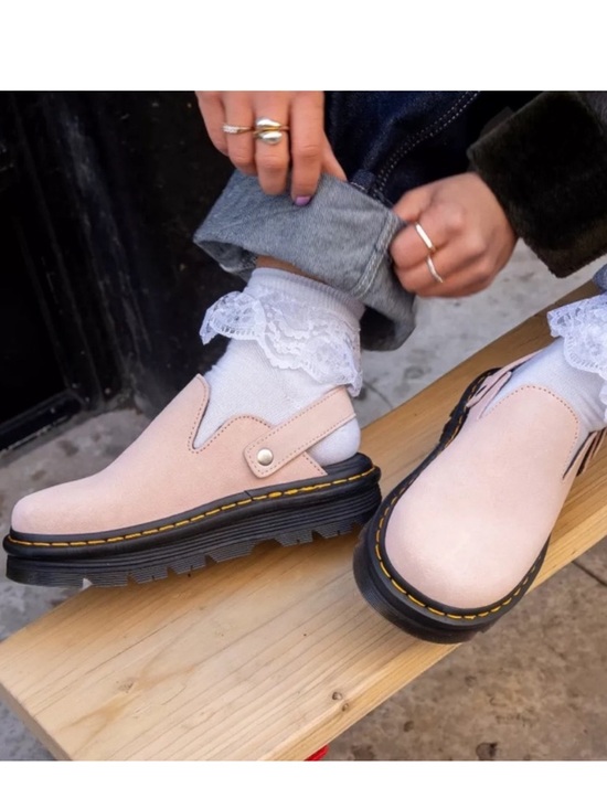 Dr. Martens Shoes - NWOT Dr. Martens Zebzag Suede Slingback Platform Mules Size 8 Women’s/ 7 Men’s